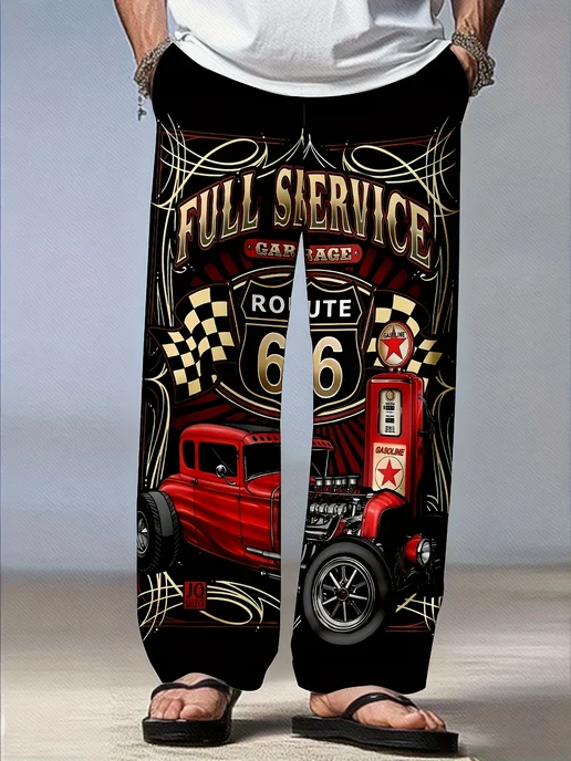 Мужские летние брюки Route 66 Hot Rod с 3D-принтом
