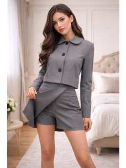 Костюм классический юбка-шорты и пиджак